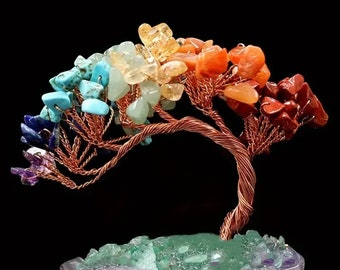 Abundance Crystal Tree | Unique Crystal Decor | Crystal Energy Abundance Attractor | Seven Chakras Crystal