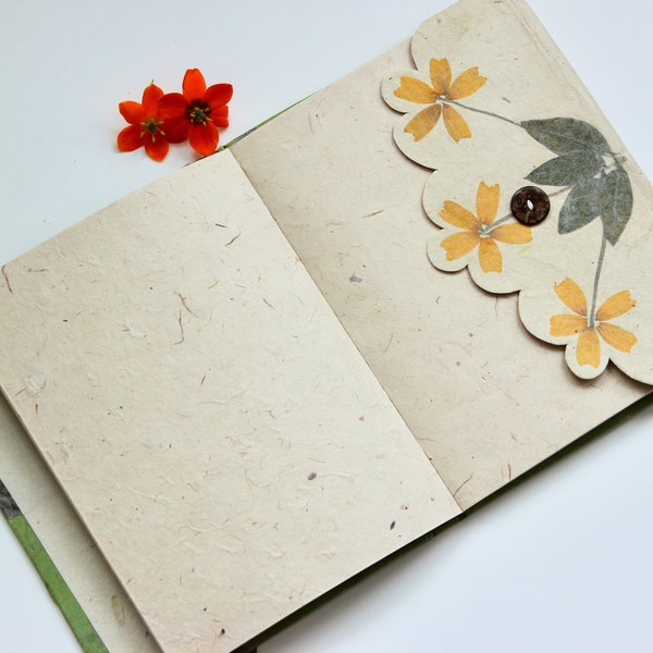 Handmade Journal | Lokta Paper Notebook | Perfect gift | Unique Notebook | Fancy Notebook - Flower Blossom