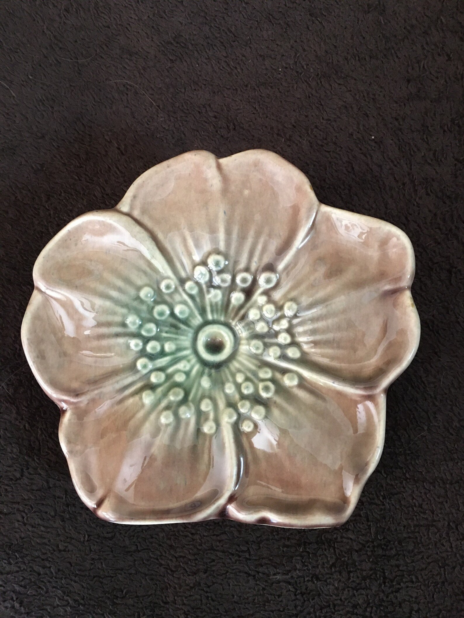 McCoy Rustic Flower Wall Pocket with Test Glaze Rare Etsy
