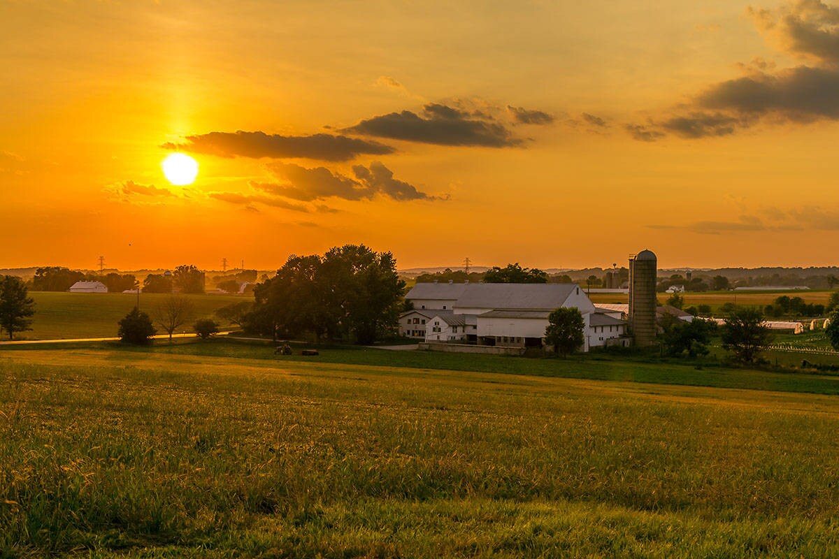 Farm Sunset Landscape Barn Fields Country Lancaster Etsy