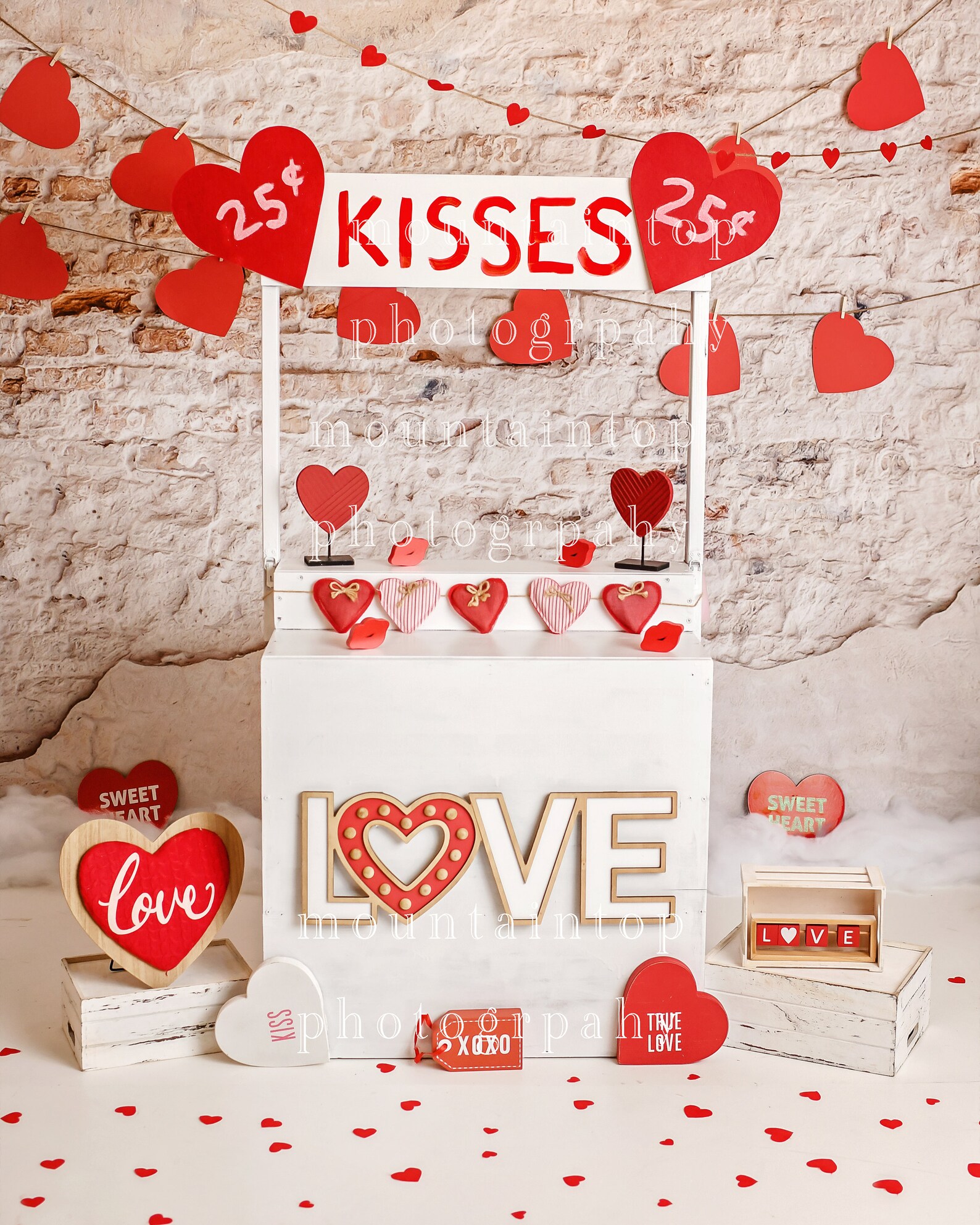 Valentine's Day Kissing Booth Digital Backdrop Background Download JPEG ...