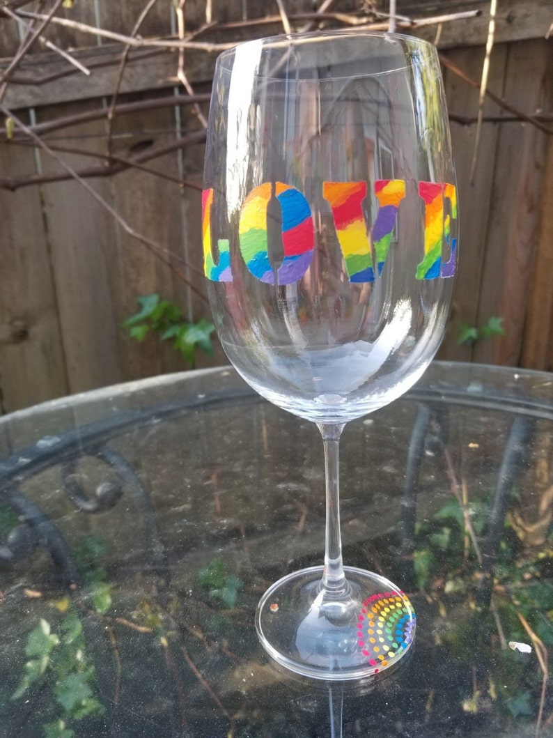 hand crafted LOVE wine glasses