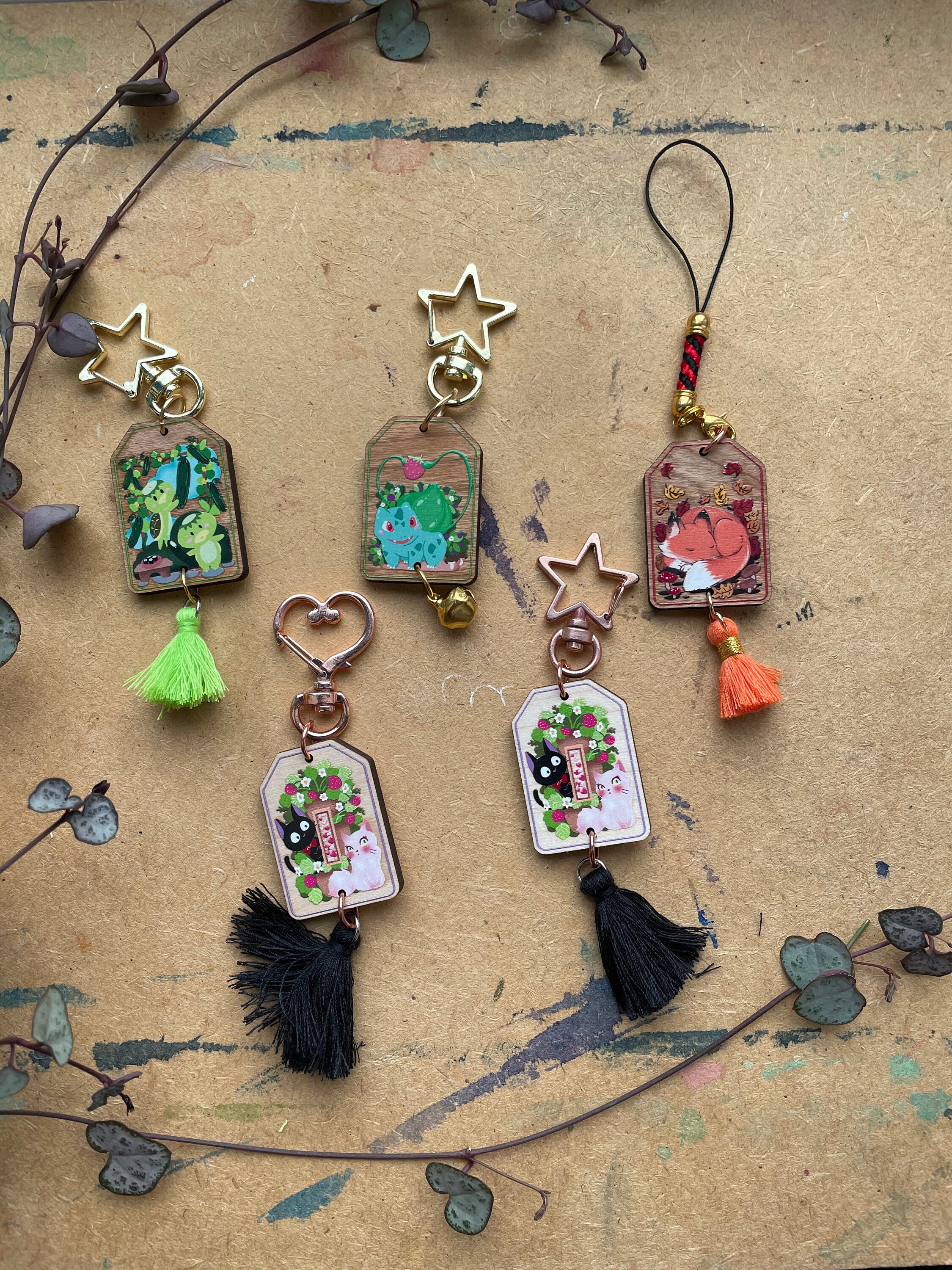 Scented Wooden Omamori Good luck keyrings Etsy