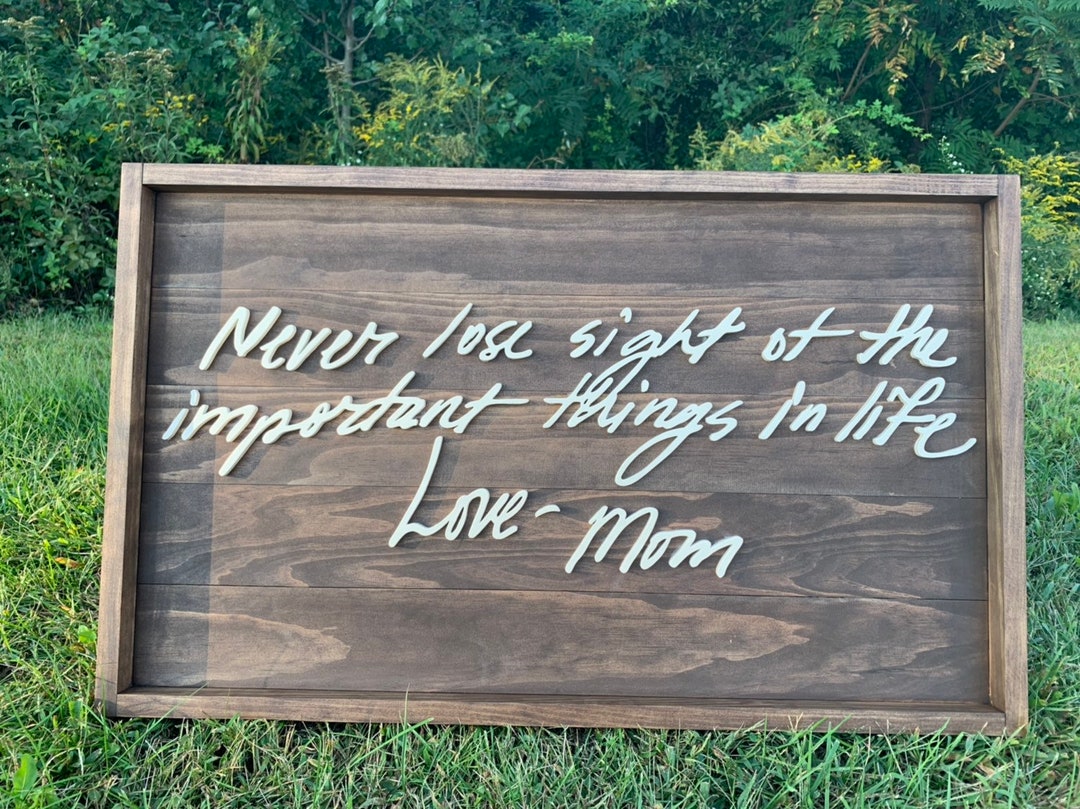 Good Rip Signs Custom 3D Handwritten Sign - Handwriting- Rustic - Remembrance - Letter ...