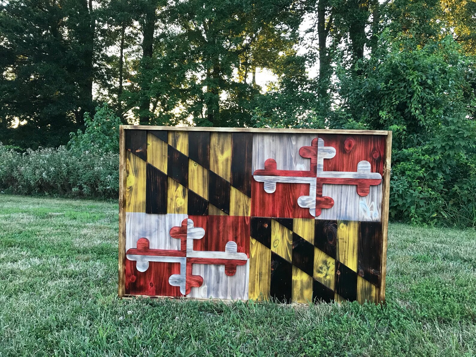 3D Charred & Stained Maryland Flag Wall Art Wooden Etsy