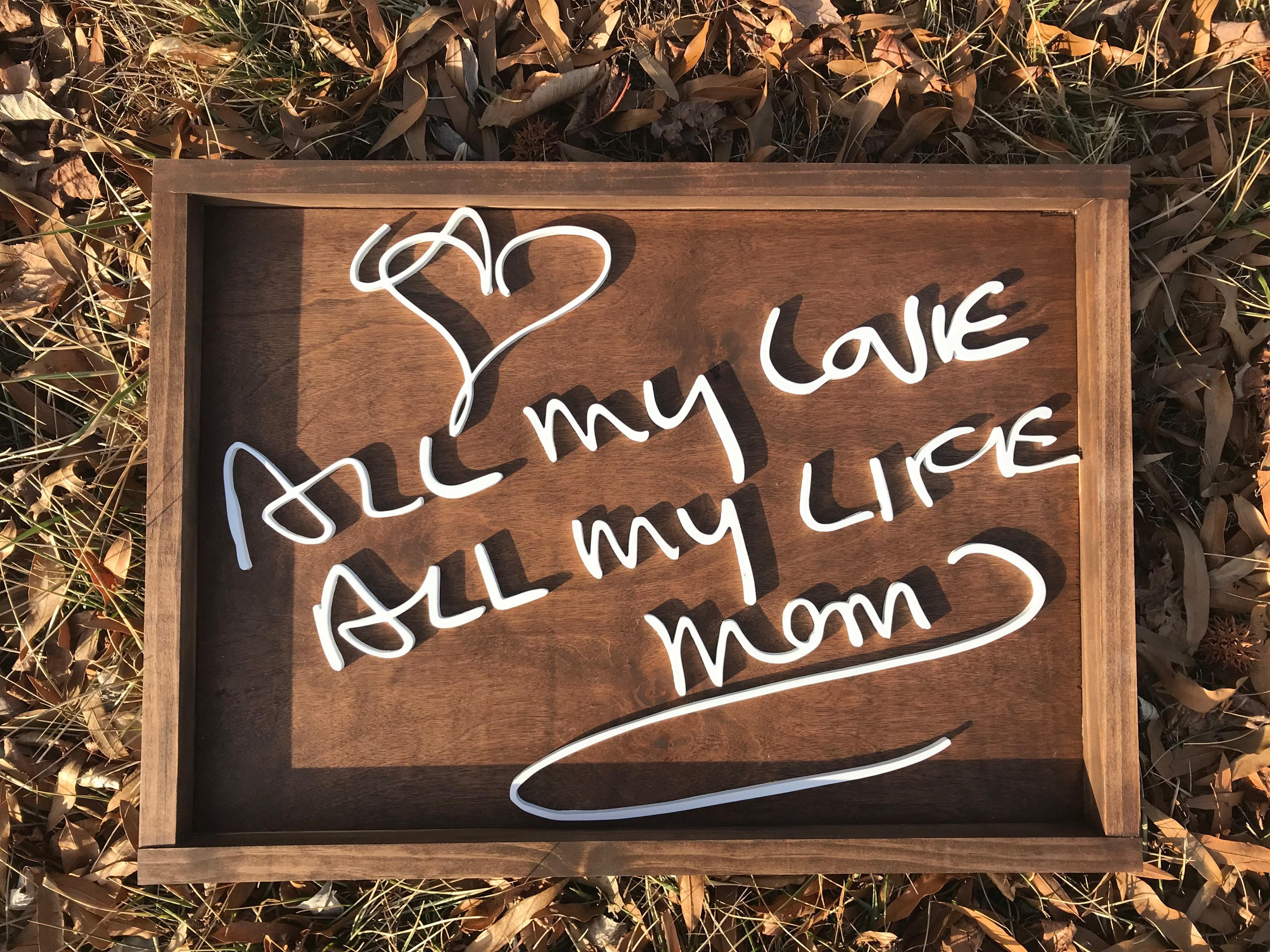Custom 3D Handwritten Sign - Handwriting- Rustic - Remembrance - Letter ...