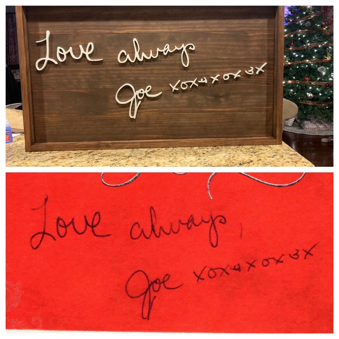 Custom 3D Handwritten Sign - Handwriting- Rustic - Remembrance - Letter ...