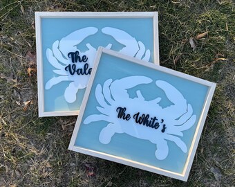 Crab Family Name Sign