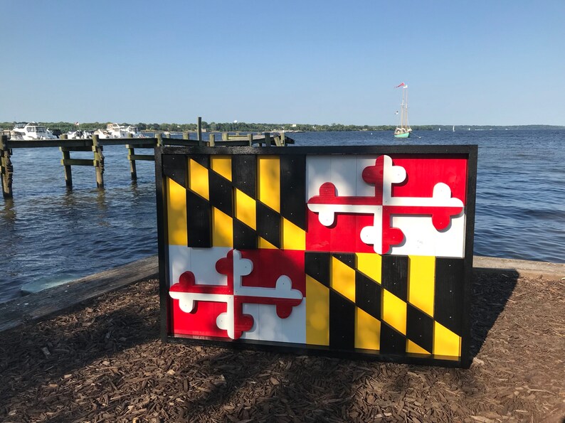 3D Maryland Flag 4 Sizes Wall Art Wooden Maryland Flag - Etsy