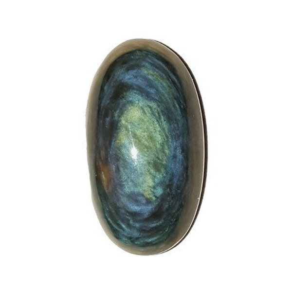 Top obsidienne Manto huichol, cabochon