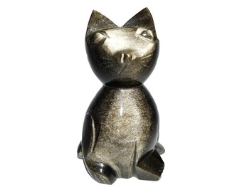 Sculpture De Chat En Pierre Etsy