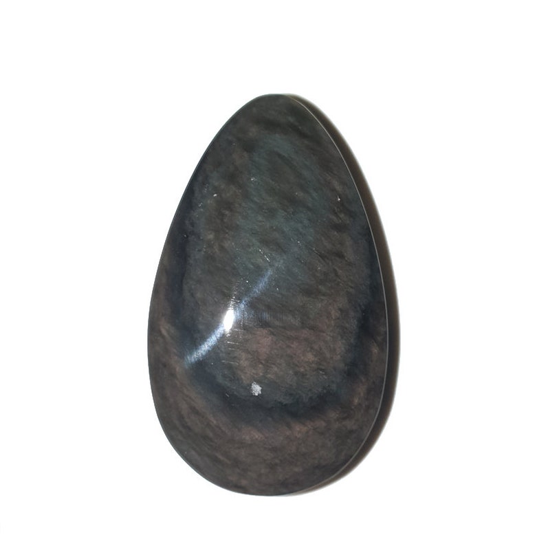 Cabochon in obsidian manto huichol mentogochol