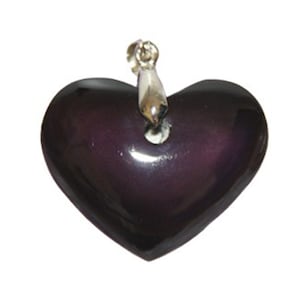 Colgante de corazón de obsidiana arcoíris