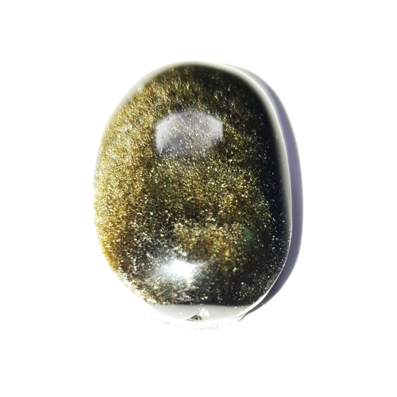 Cabochon en Obsidienne Dorée