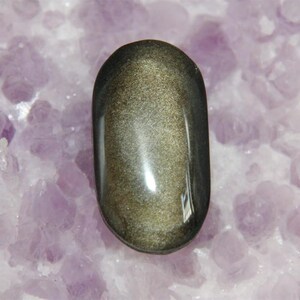 Golden Obsidian Cabochon from Mexico