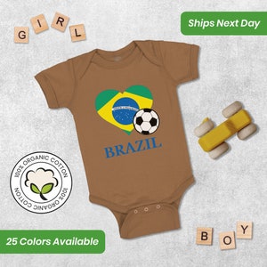 Baby Bodysuit Funny Baby Shower Favors Brazilian Soccer Brazil Football Football Baby Girl & Baby Boy Gift Unisex Newborn Clothes