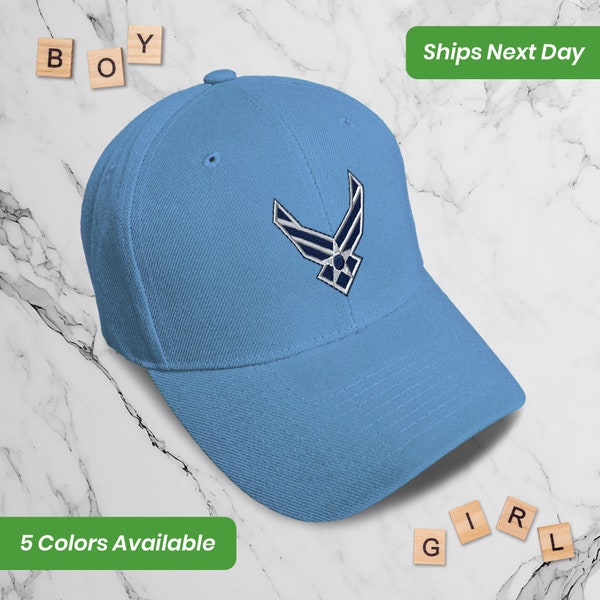 Kids Toddler Baseball Cap Air Force Emblem Embroidery Acrylique Boys Caps & Girls Caps Strap Closure Black Adjustable