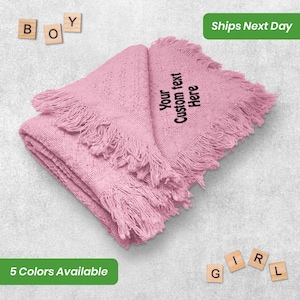Baby Personalized Blankets Embroidery Custom Name Date of Birth Baby Blanket Unisex Toddler Girls & Boys Unique Baby Shower Gifts Ideas