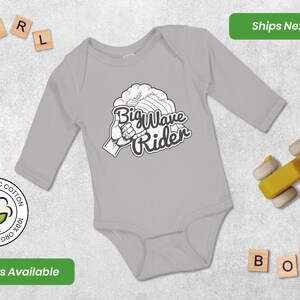 Long Sleeve Baby Bodysuit Funny Baby Shower Favors Big Wave Rider Ocean and Beach Baby Girl & Baby Boy Gift Winter Unisex Preemie Clothes