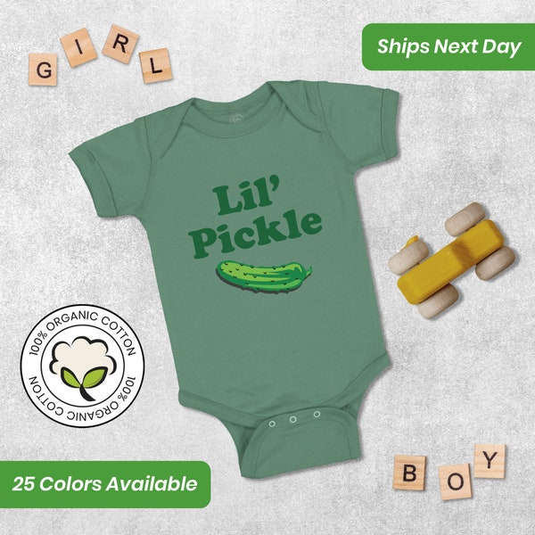 Baby Bodysuit Funny Baby Shower Favors Lil Pickle Vegetables Vegetables Baby Girl & Baby Boy Gift Unisex Newborn Clothes