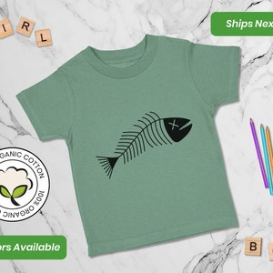 Custom Kids Clothes Funny Toddler Shirts Fish Bones Motorcycles Baby Girl & Baby Boy Gift for Kids Unisex Child Outfits
