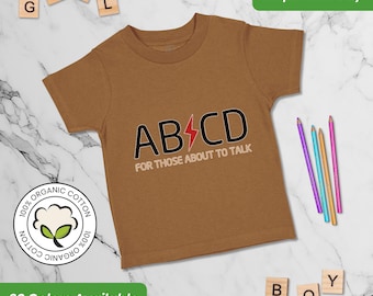 Kids Clothes Funny Toddler Shirts Ab Cd Abcd Rock & Roll Funny Humor Pop Culture Baby Girl and Baby Boy Gift for Kids Unisex Child Outfits