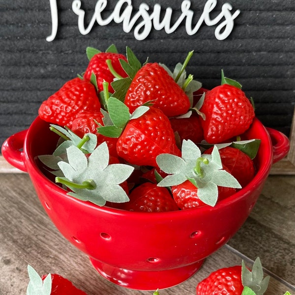 Fake  strawberries | fake fruit | strawberry decor | strawberry props | strawberry kitchen | strawberry tiered tray