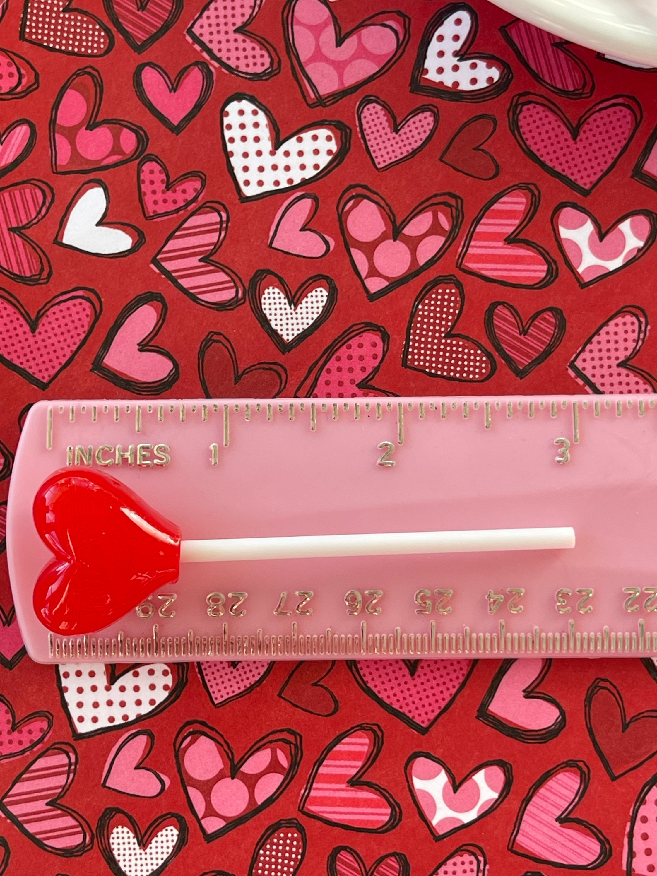 Fake Red Heart Lollipops | Fake Candy| Fake Sweets|resin Lollipops - Etsy