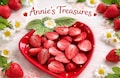 Fake Strawberry Slices | Faux Strawberry Halves | Realistic Fake Fruit | Strawberry Props | Tiered Tray Decor | Fake Bake Supplies