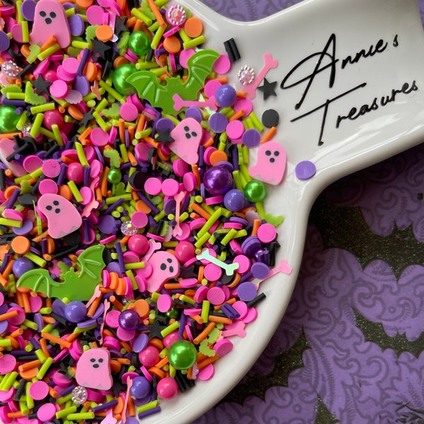 Halloween  clay sprinkles | H16  Fake Halloween cauldron sprinkles  | faux Halloween ghost sprinkles  | Fake Sprinkles | Halloween fake bake