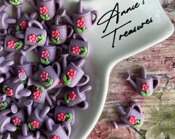 Watering can cabochons | cabochons for crafting |fake bake supplies | Spring crafting| flat back watering can Cabochon