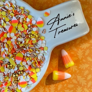 Candy corn polymer clay sprinkles | F6 Fake Fall  sprinkles  | fake candy corn 5mm sprinkles  | Fake fall  Sprinkles |