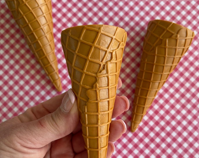 Fake Waffle Cone Pretend Waffle Cone Realistic Waffle Cone Etsy