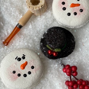 Fake Snowmanl Macaroon | Christmas Macaroons | Fake Cookies for Christmas | Realistic Macaroons | Christmas Kitchen Decor |