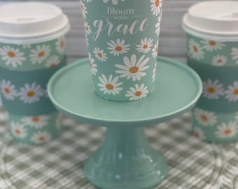 Spring Daisy  to go coffee cup | coffee bar | paper coffee cup | disposable coffee cups