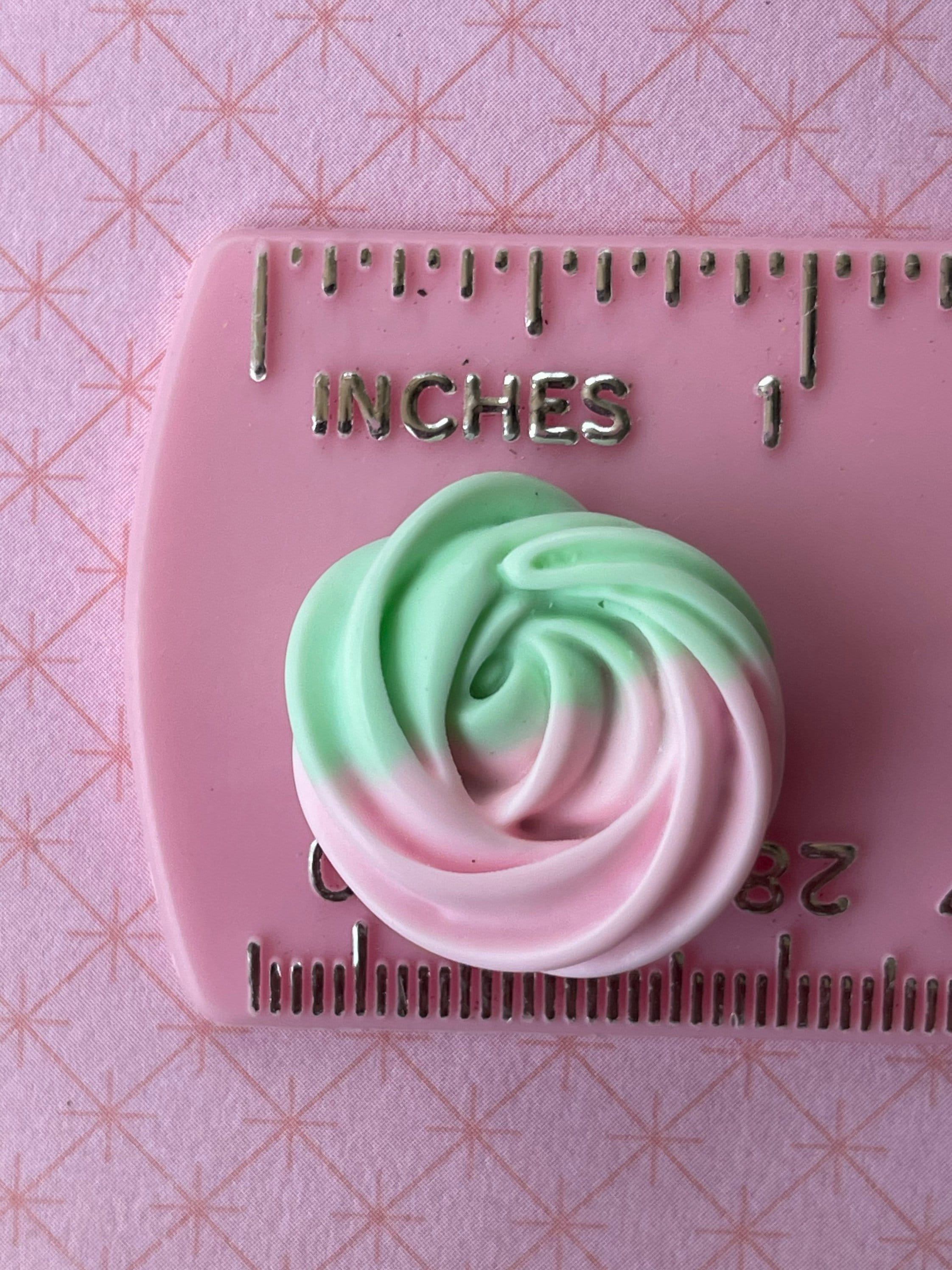 Fake Light Pink/green Swirl Rose Icing | Fake Cake Rosette | Fake ...