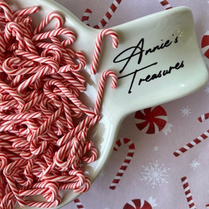 fake mini peppermint candy canes  | polymer clay peppermints