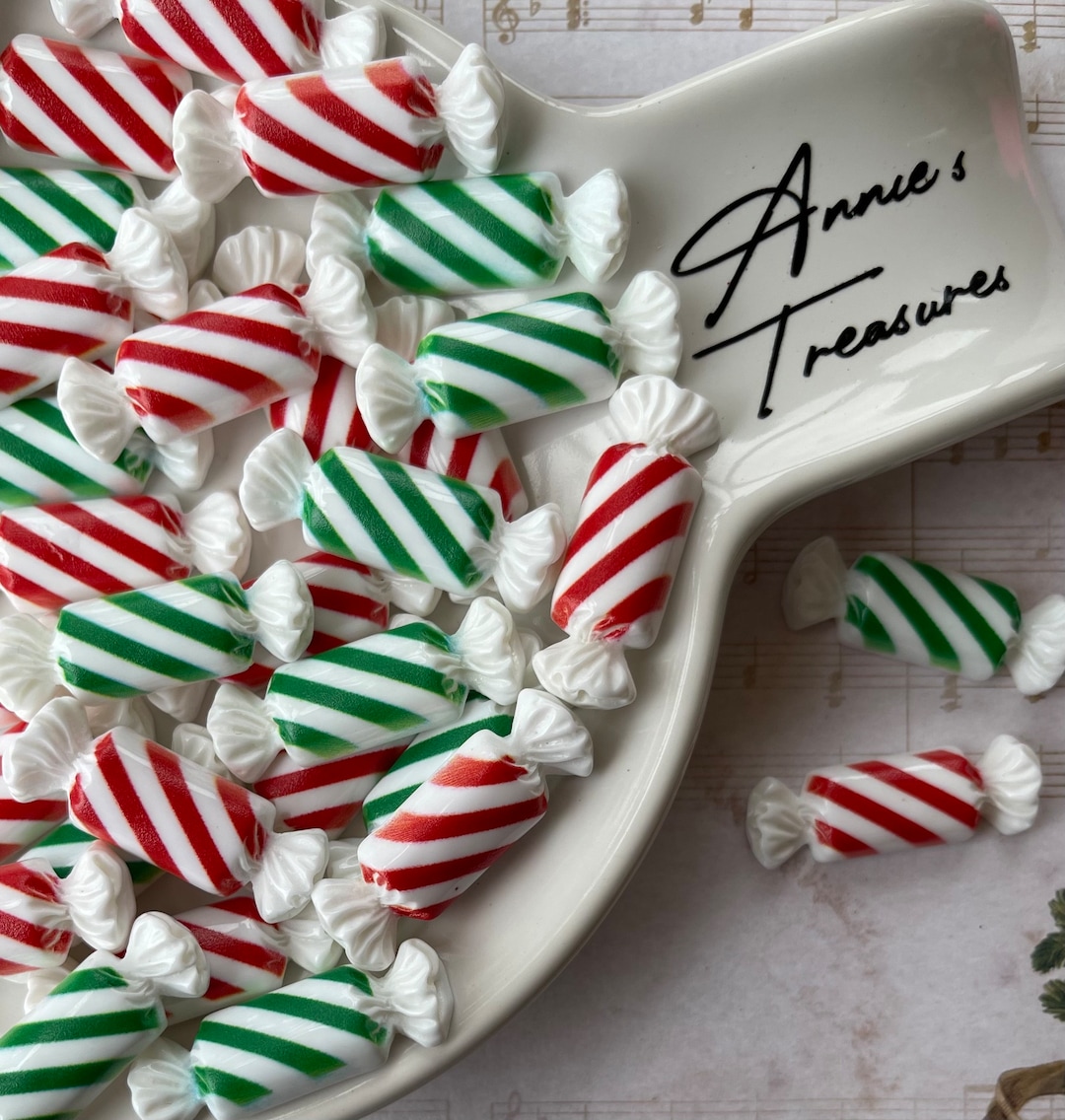 Fake Red & Green Resin Peppermint Candy Red Fake and Green Peppermint