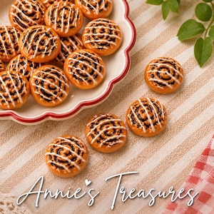 fake cinnamon roll cabochons | flat back  donut |cabochons | mini cinnamon rolls| Cinnamon Roll Cabochons| Mini Fake Bake Sweets