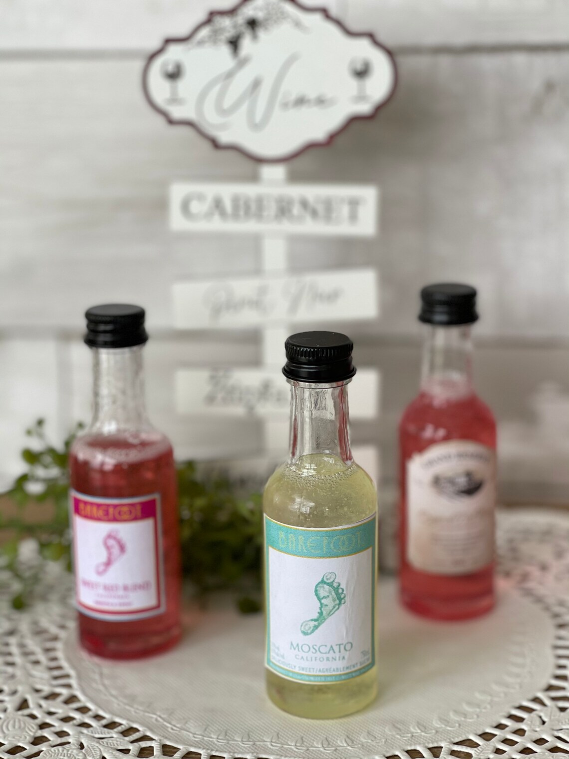 Fake Mini bottles of wine wine props wine decor pretend Etsy