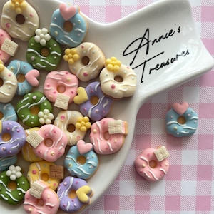 donut cabochons | fake mini donuts | donuts for crafting | cabochon donuts | spring cabochons