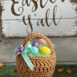 Easter basket marshmallow hat | Easter   tiered stand decor | rae dunn mug decor | crochet marshmallow hats | easter marshmallow mug hat |