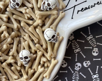 Bone and skull resin cabochons | Halloween bones | mini skulls | mini bones
