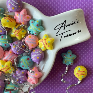 mini happy birthday balloons | balloon cabochons | birthday cabochons