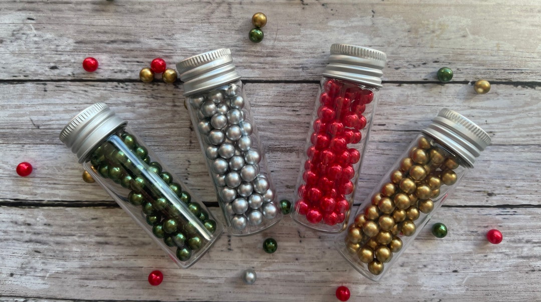 Fake Large Christmas Nonpareils Metallic Fake Nonpareils No Hole Beads ...