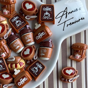 coffee cabochons | latte cabochons | coffee resin cabochons| latte cabochons