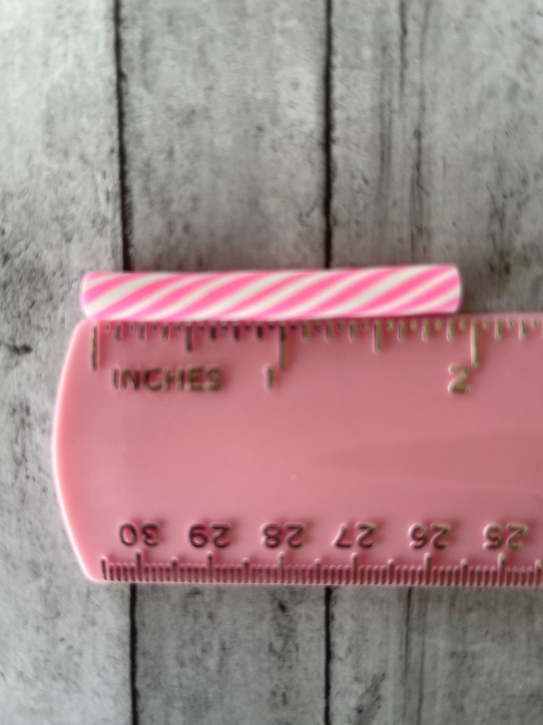 Candy Cane Ruler Fake Light Pink Peppermint Stick Candy | Realistic Peppermint Stick ...