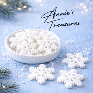 Christmas large white snowflake cabochon | christmas cabochons -| winter cabochons