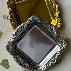 mini cookie plate  | christmas elf props | doll house cookie plate | mini tin plates