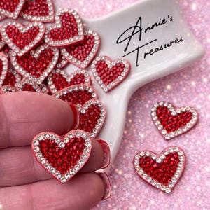 Red Diamond heart Cabochon | Valentine’s heart cabochons